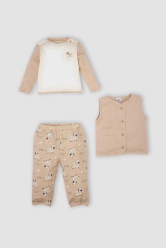 Baby Boy Zebra Patterned Thin Fabric 3 Piece Set