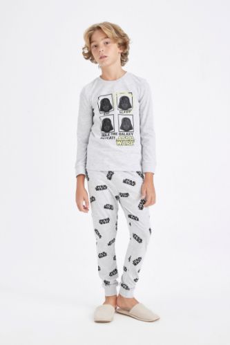 Erkek Çocuk Pijama Takımı Star Wars Uzun Kollu Üst Uzun Alt