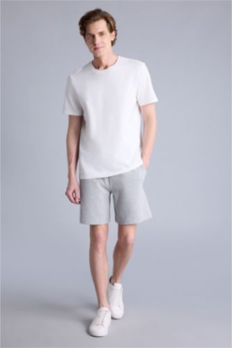 Erkek Gri Melanj Regular Fıt Şort