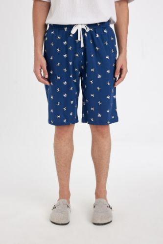 Regular Fit Cepli Desenli Şort Pijama Altı