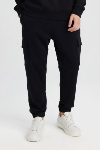Regular Fit Jogger Eşofman Altı Basic Düz Kargo Cepli Lastikli Paça