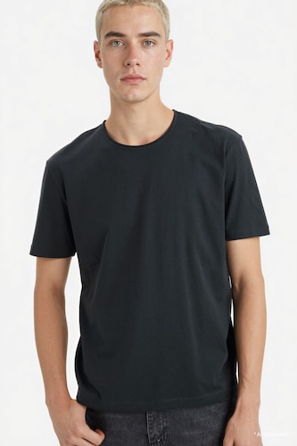 HOMME Anthracite T-shirt en tissu épais 100% coton