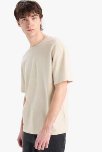 Boxy Fit Bisiklet Yaka Kısa Kollu Tişört