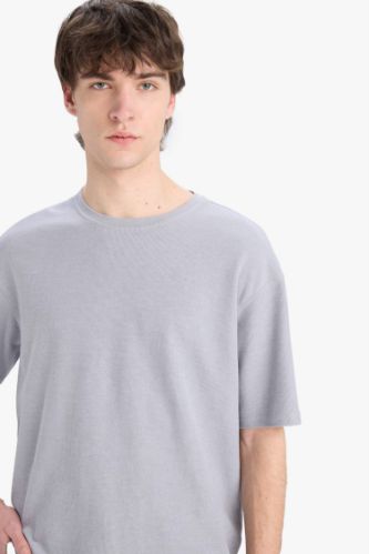 Boxy Fit Bisiklet Yaka Kısa Kollu Tişört