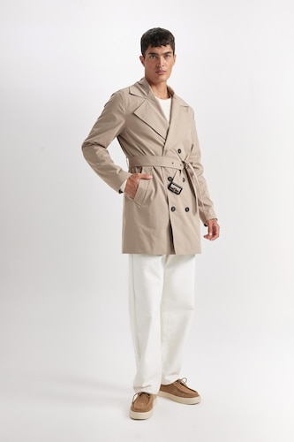 Slim Fit Kemerli Trençkot