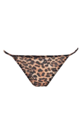 Leopar Desenli Tül Slip Külot