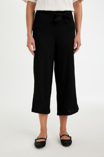 Pantolon Regular Fit Bürümcük Kısa Paça Basic Düz