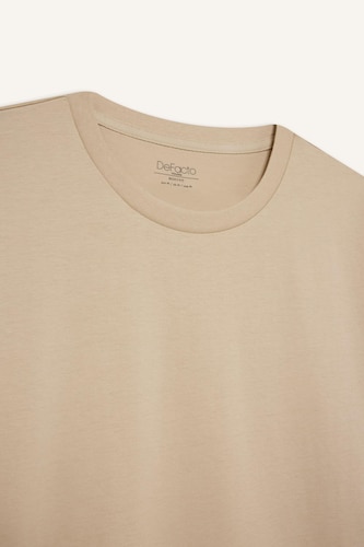 Boxy Fit Crew Neck Basic Short Sleeve T-Shirt