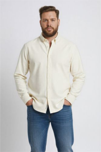 Regular Fit Polo Collar Cotton Long Sleeve Shirt