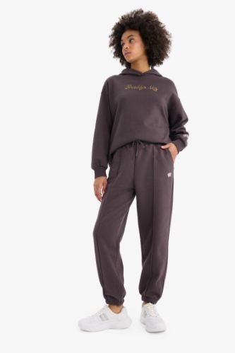 DeFactoFit NBA Brooklyn Nets Oversize Geniş Kalıp Çift Cepli Jogger Paça Standart Boy Kalın Sporcu Eşofman Altı