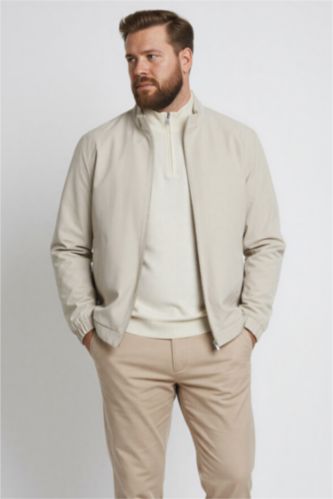 Regular Fit Dik Yaka Fermuarlı Cepli Mevsimlik Baharlık Mont