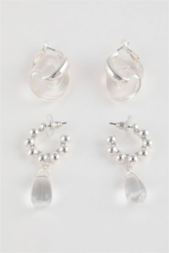 Woman 3 Piece Silver Earrings