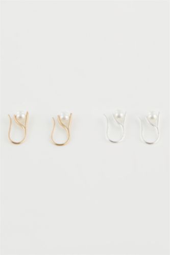 Kadın 2'li İncili  Küpe