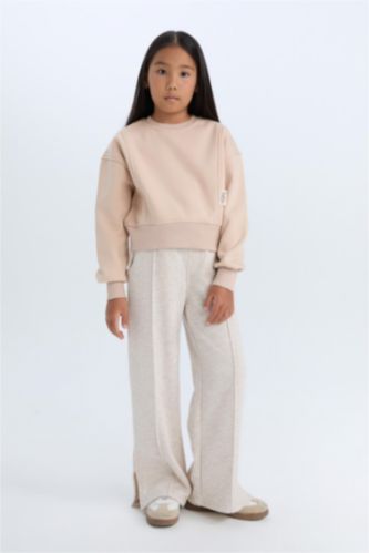 Kız Çocuk Wide Leg Beli Lastikli Eşofman Altı