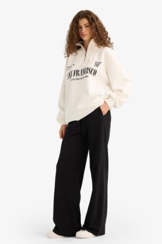 Straight Fit Basic Düz Geniş Paça Pantolon