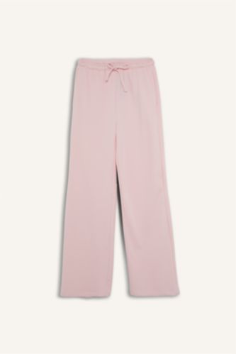 Straight Fit Wide Leg Basic Pocketed Sweatpants