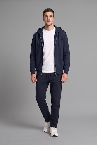 MAN NAVY Regular Boxy Fit Elastic Waist Straight Leg Trousers