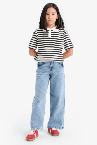 Kız Çocuk Wide Leg Geniş Paça Jean Pantolon