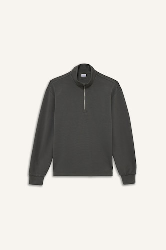 Ultra Yumuşak Oversize Fermuarlı Modal Sweatshirt