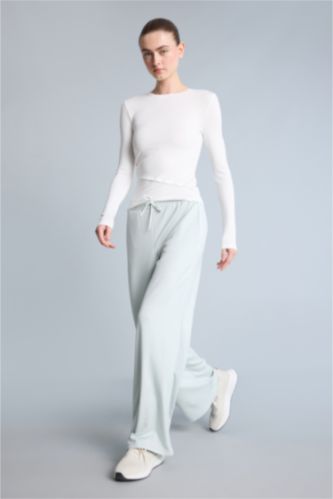 Kadın Mint Wide Leg Modal Sporcu Pantolon