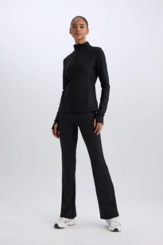 DeFactoFit Flare Fit Toparlayıcı Yüksek Bel İspanyol Paça Standart Boy Soft Touch Sporcu Pantolon