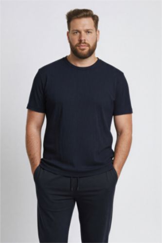 Slim Fit Crew Neck Crinkle Short Sleeve T-Shirt