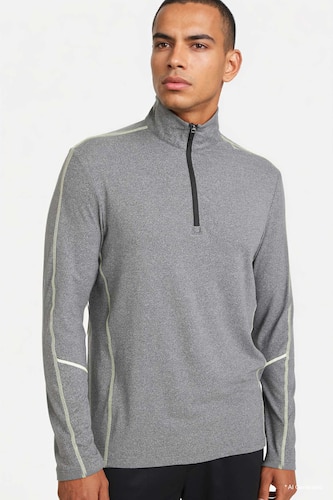 DeFactoFit Standard Fit Zip-Up Stand Collar Sports T-Shirt