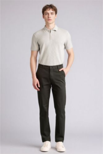 Erkek Koyu Yeşil Düz Paça Pantolon