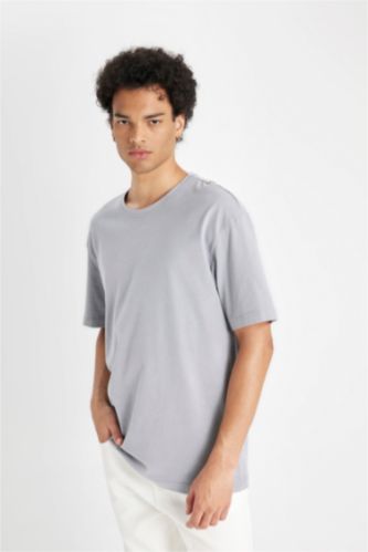 Boxy Fit Crew Neck Basic T-Shirt