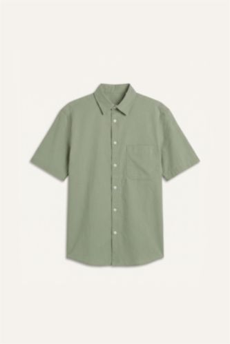 Men Light Khaki Regular Fit Short Sleeve Shirt