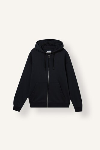 Sweat à capuche avec fermeture zippée et poche kangourou Coupe décontractée