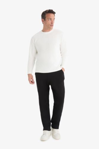 Regular Fit Cepli Düz Paça Dokulu Eşofman Altı