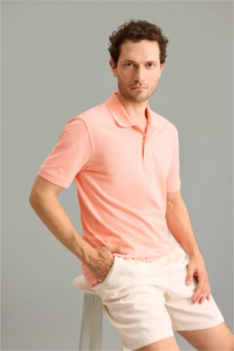 MAN Salmon Slim Fit Short Sleeve Polo T-Shirt