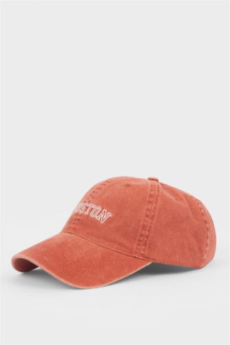 Erkek Kırmızı Erkek Etiket Baskılı Jean Beyzbol Basketbol Şapkası