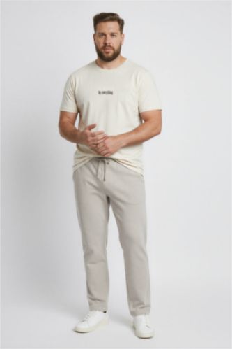 Regular Fit Beli Bağcıklı Cepli Düz Paça Kalın Eşofman Altı