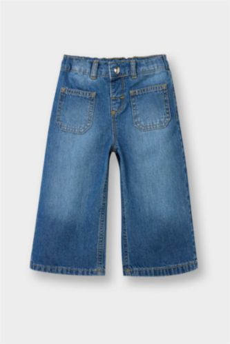 Kız Bebek Mavi Wıde Leg Standart Paça Pantolon Kız Bebek