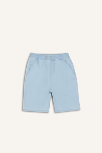 Elastic Band Denim Shorts