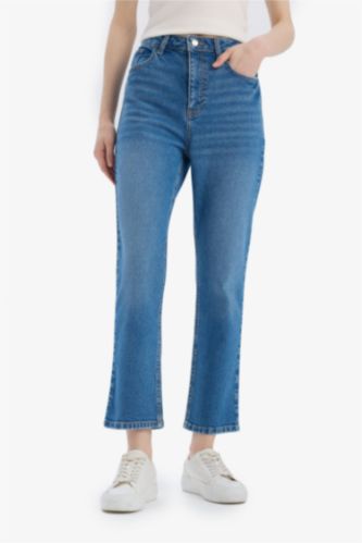 WOMAN Blue High Waist Trousers