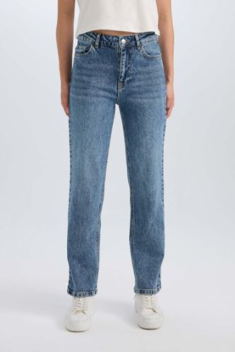 WOMAN Blue High Waist Trousers