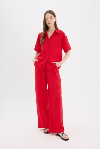 Wide Leg Normal Waist Standard Length Trousers