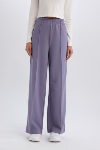 DeFactoFit Wide Leg Geniş Paça Sporcu Eşofman Altı Cepli Standart Boy Skuba Dalgıç Kumaş