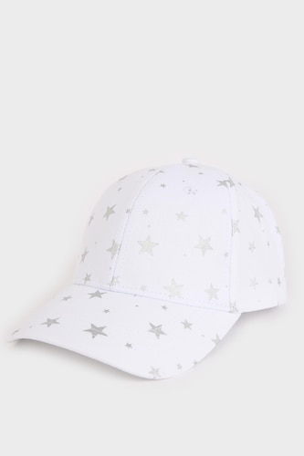 %100 Pamuk Desenli Cap Şapka Kız Çocuk
