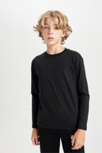 Young Boys - Teen Boys Black Regular Fit Long Sleeve T-Shirt