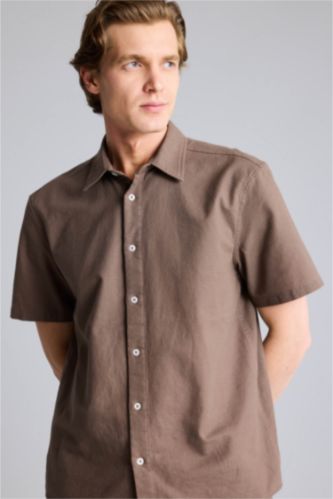MAN Brown 100% Cotton Basic Shirt