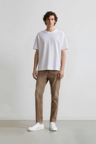 %100 Pamuk 90's Slim Fit Dar Kalıp Normal Bel Dar Paça Yıkamalı Jean Pantolon