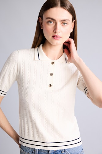 نساء بيج فاتح Pull à col polo Coupe régulière