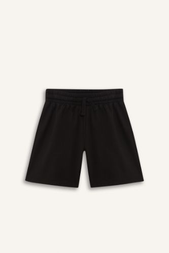 Kız Çocuk Relax Fit Beli Lastikli Basic Düz Şort