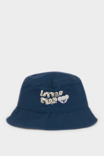 Erkek Bebek İndigo Pamuklu Baskılı Bucket Şapka Erkek Bebek