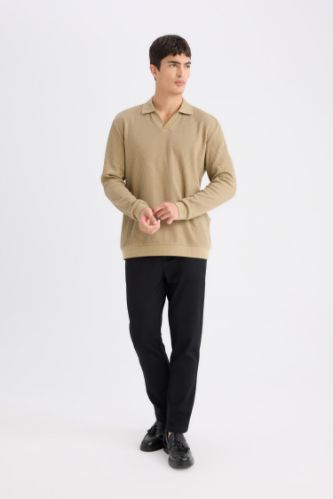 Tailored Regular Fit Normal Kesim Kumaş Pantolon Basic Düz Cepli