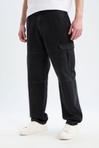 %100 Pamuk Relax Fit Düz Paça Jean Pantolon